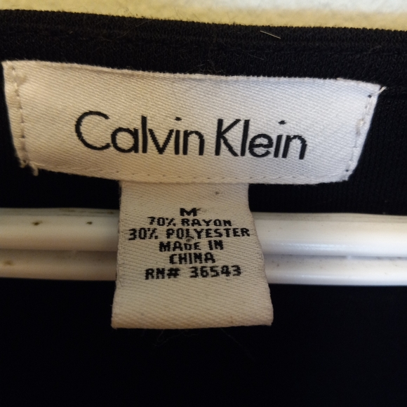 Calvin Klein Faux Wraparound Black Dress - Picture 3 of 5